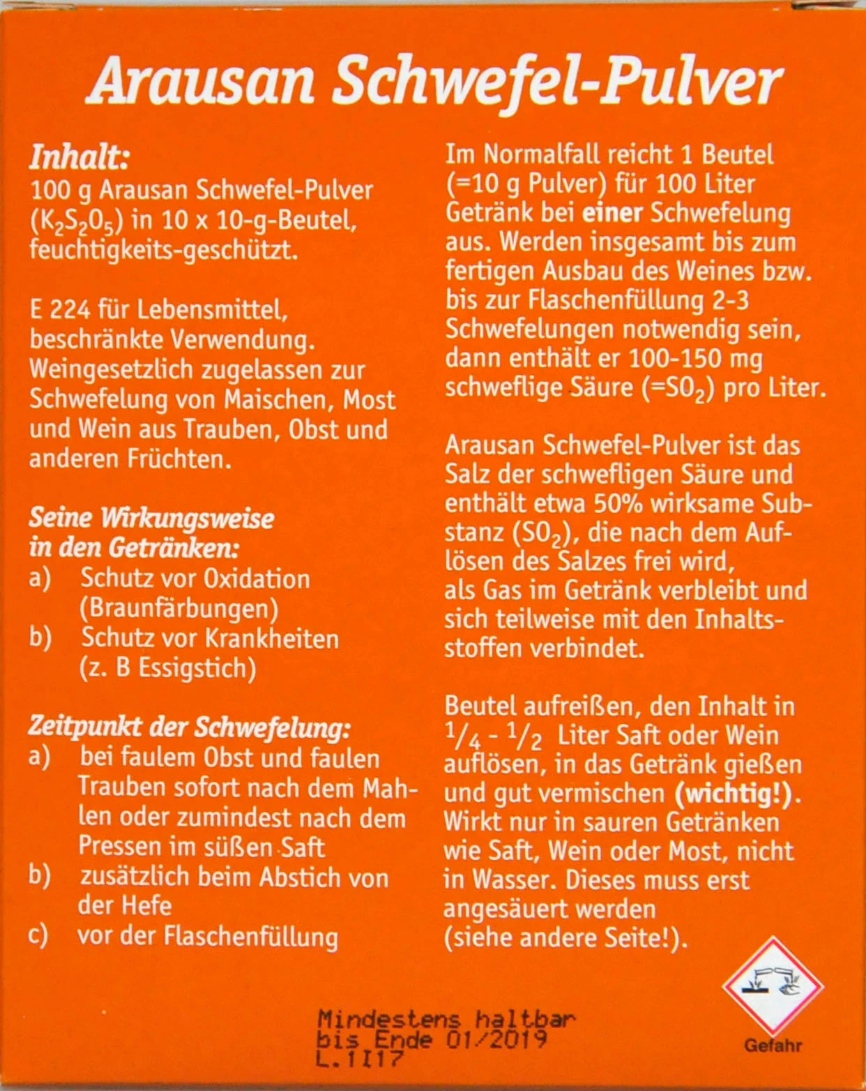 Arausan Schwefel-Pulver (10 X 10g) - 100 G 2 Arausan Schwefel-Pulver (10 X 10g) - 100 G – Bild 2