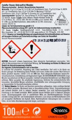 Celaflor Rasen-Unkrautfrei Weedex - 100 Ml -Compo Verkaufsgeschäft Celaflor20Rasen Unkrautfrei20Weedex 32617 H01