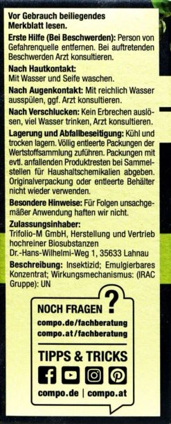 Compo Bio Insekten-frei Neem - 30 Ml -Compo Verkaufsgeschäft Compo20Bio20Insekten frei20Neem 31224 L01