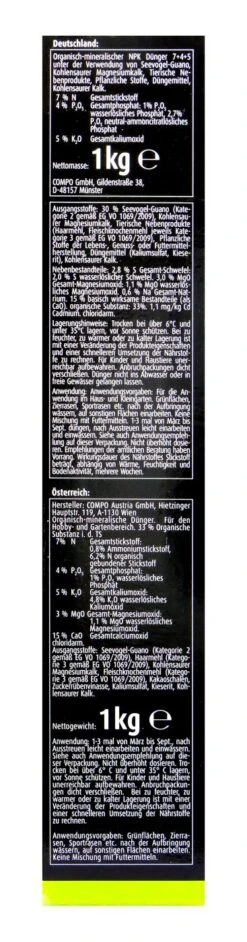 Compo Bio Naturdünger Guano - 1 Kg -Compo Verkaufsgeschäft Compo20Bio20Naturduenger20Guano 45225 R01