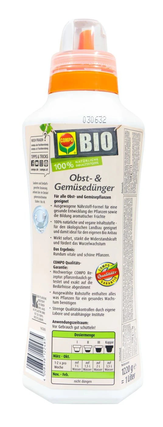 Compo Bio Obst- Und Gemüsedünger - 1 L 2 Compo Bio Obst- Und Gemüsedünger - 1 L – Bild 2