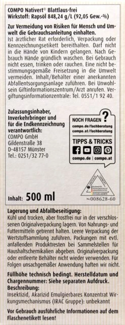 Compo Nativert Blattlaus-frei - 0,5 L -Compo Verkaufsgeschäft Compo20Nativert20Blattlausfrei 33812 L01