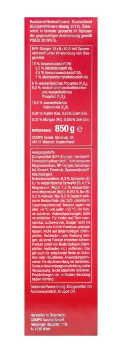 Compo Rosen Langzeit-Dünger - 0,85 Kg -Compo Verkaufsgeschäft Compo20Rosenduenger 31829 R01