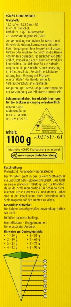 Compo Schneckenkorn - 1,1 Kg 7 Compo Schneckenkorn - 1,1 Kg -Compo Verkaufsgeschäft Compo20Schneckenkorn 31314 R01