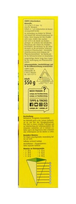 Compo Schneckenkorn - 0,55 Kg 6 Compo Schneckenkorn - 0,55 Kg -Compo Verkaufsgeschäft Compo20Schneckenkorn 31507 R01