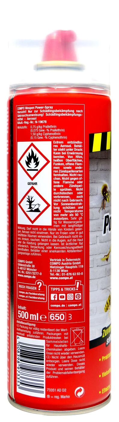 Compo Wespen Power-Spray - 0,5 L 2 Compo Wespen Power-Spray - 0,5 L – Bild 2