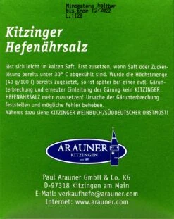 Kitzinger Hefenährsalz - 100 G -Compo Verkaufsgeschäft Kitzinger20Hefenaehrsalz 14570 H01