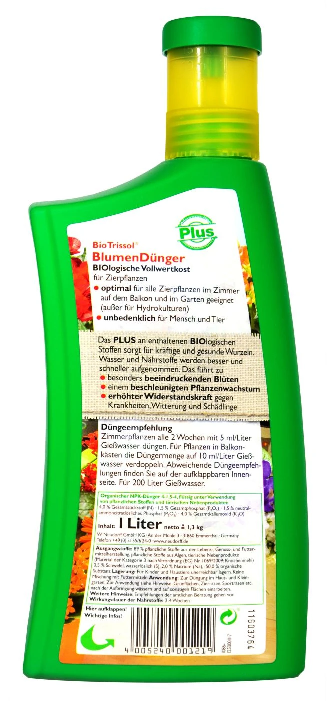 Neudorff Bio Trissol Blumendünger - 1 L 2 Neudorff Bio Trissol Blumendünger - 1 L – Bild 2