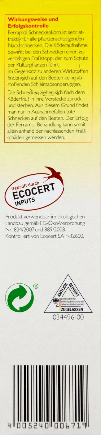 Neudorff Ferramol Schneckenkorn - 500 G 2 Neudorff Ferramol Schneckenkorn - 500 G – Bild 2