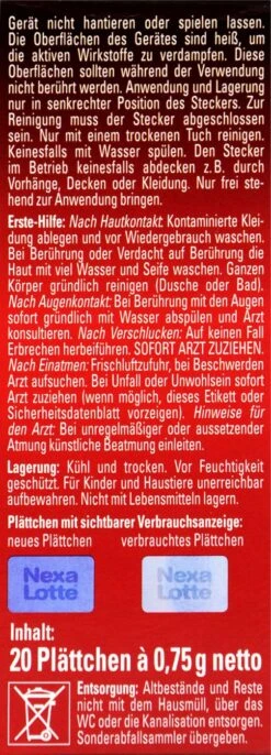 Nexa Lotte Mücken- Und Gelsenstecker Ultra Nachfüllpack - 20 Stück -Compo Verkaufsgeschäft Nexa20Lotte20Muecken 20und20Gelsenstecker 32332 L01