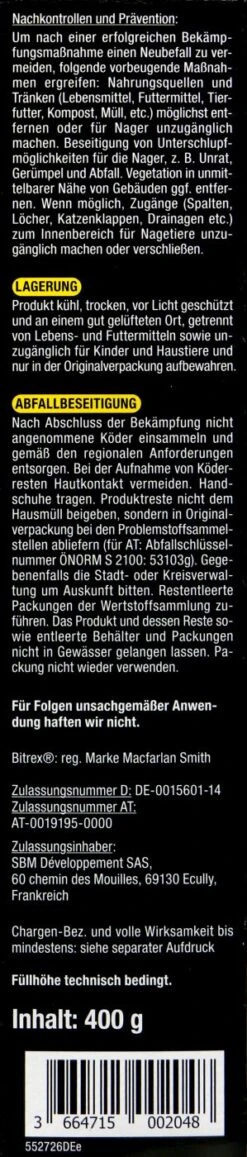 Protect Home Ratten Getreideköder - 0,4 Kg -Compo Verkaufsgeschäft Protect20Home20Ratten20Getreidekoeder 38714 L01