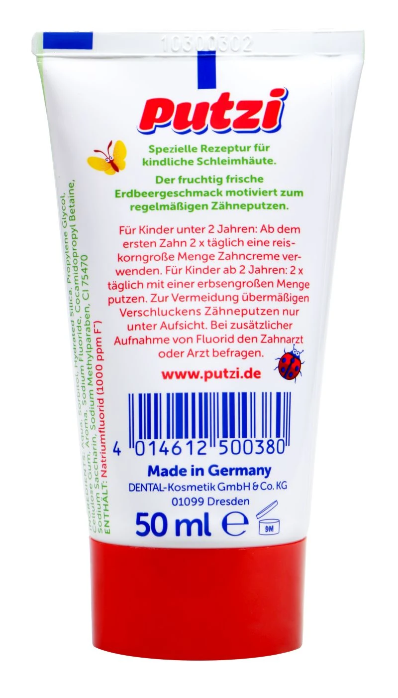 Putzi Kinder Zahncreme Erdbeer - 50 Ml 2 Putzi Kinder Zahncreme Erdbeer - 50 Ml – Bild 2
