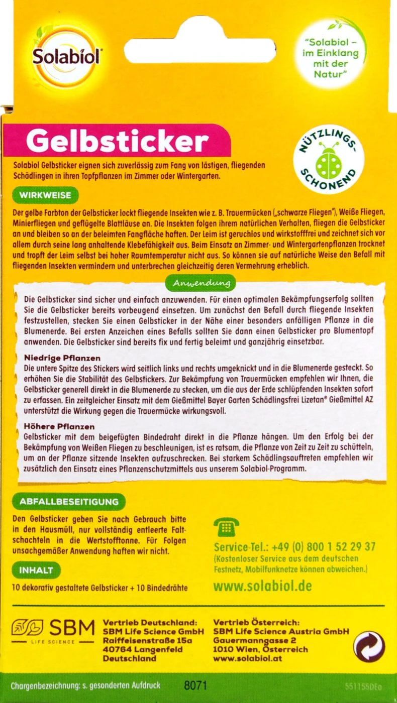 Solabiol Gelbsticker - 10 Stück 2 Solabiol Gelbsticker - 10 Stück – Bild 2