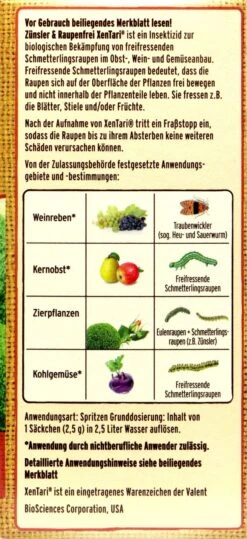 Naturen Bio Zünsler & Raupenfrei XenTari - 20 G -Compo Verkaufsgeschäft Substral20Naturen20Zuensler20und20Raupenfrei20XenTari 32501 R01